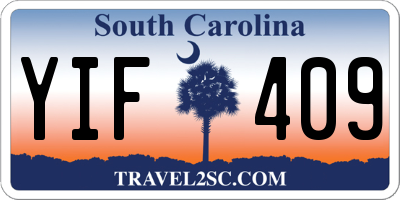 SC license plate YIF409