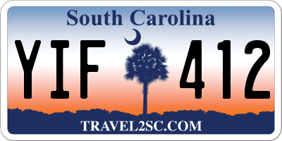 SC license plate YIF412