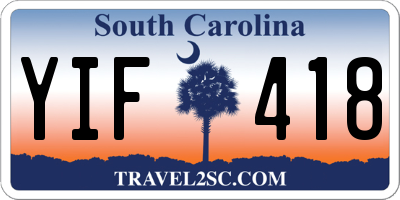 SC license plate YIF418