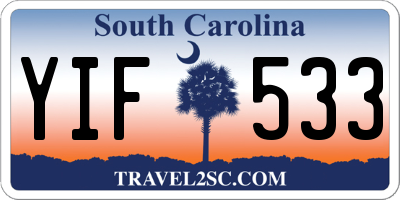 SC license plate YIF533