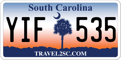 SC license plate YIF535
