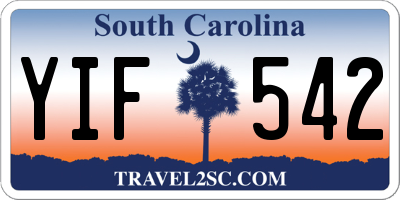 SC license plate YIF542