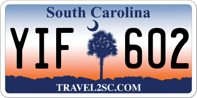 SC license plate YIF602