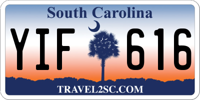 SC license plate YIF616