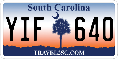 SC license plate YIF640