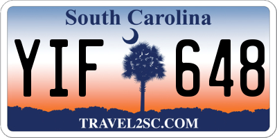 SC license plate YIF648
