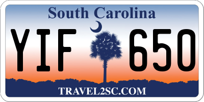 SC license plate YIF650
