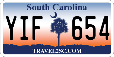 SC license plate YIF654