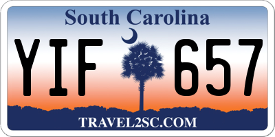 SC license plate YIF657