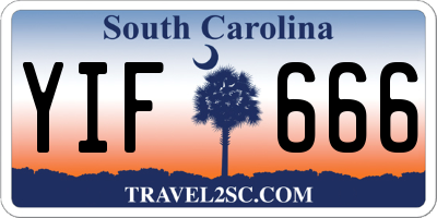 SC license plate YIF666