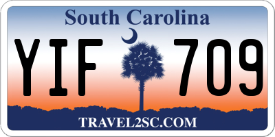 SC license plate YIF709