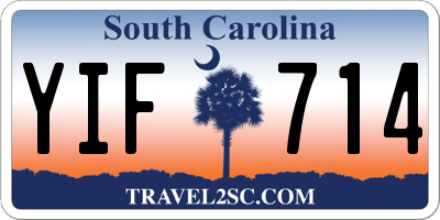 SC license plate YIF714