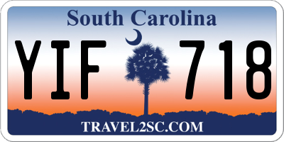 SC license plate YIF718