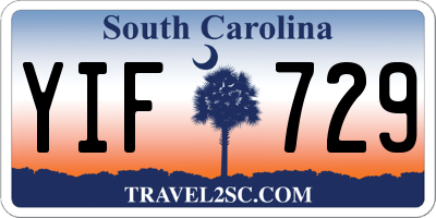 SC license plate YIF729