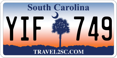SC license plate YIF749