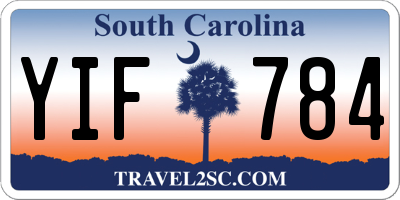 SC license plate YIF784