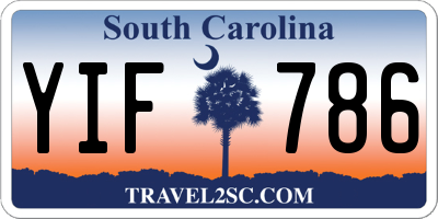 SC license plate YIF786