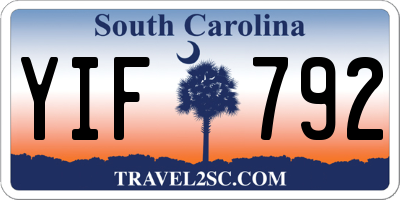 SC license plate YIF792