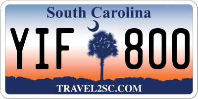 SC license plate YIF800