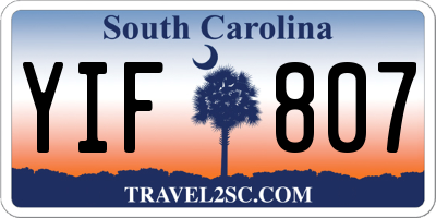 SC license plate YIF807