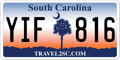 SC license plate YIF816