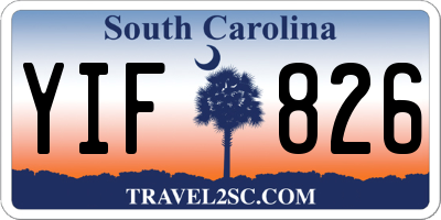 SC license plate YIF826