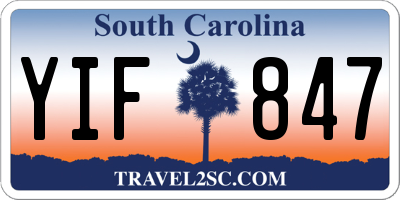 SC license plate YIF847