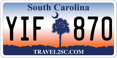 SC license plate YIF870