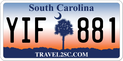 SC license plate YIF881