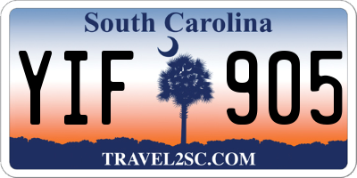SC license plate YIF905
