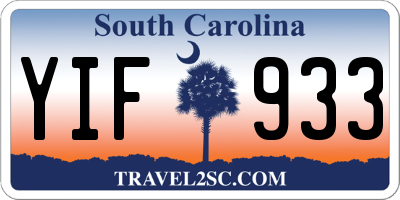 SC license plate YIF933