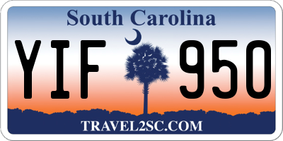 SC license plate YIF950