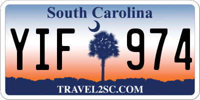 SC license plate YIF974