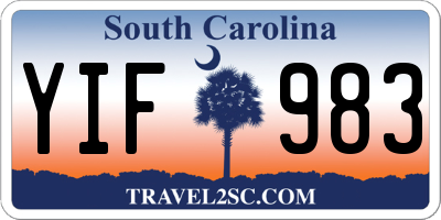 SC license plate YIF983