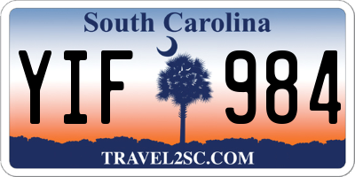 SC license plate YIF984