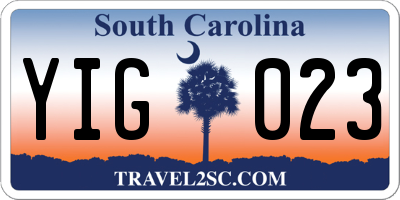 SC license plate YIG023