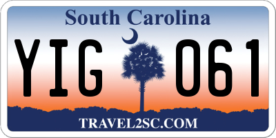 SC license plate YIG061