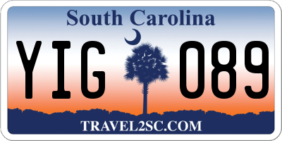 SC license plate YIG089