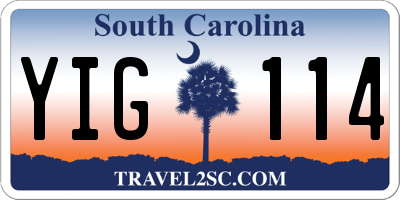 SC license plate YIG114