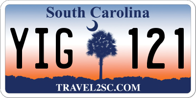 SC license plate YIG121