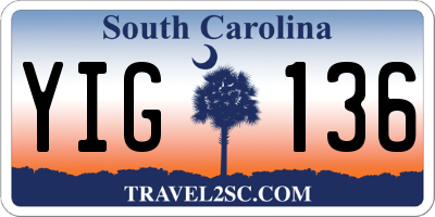 SC license plate YIG136