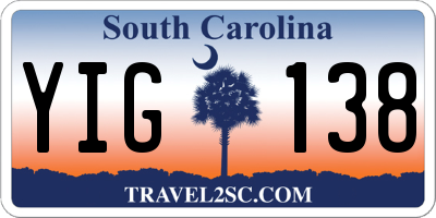 SC license plate YIG138