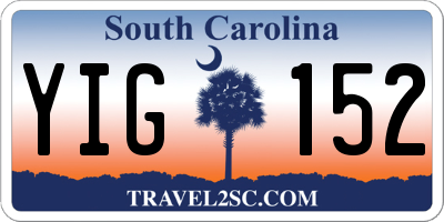 SC license plate YIG152