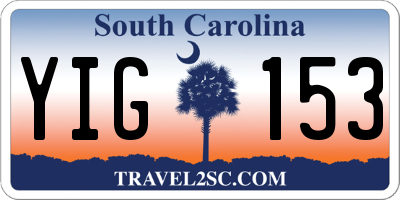 SC license plate YIG153