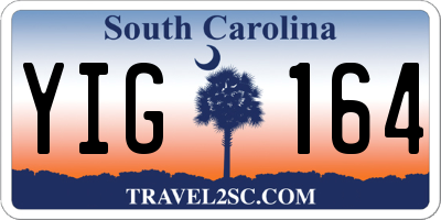 SC license plate YIG164