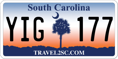SC license plate YIG177