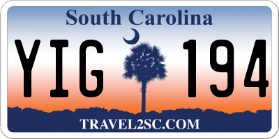 SC license plate YIG194