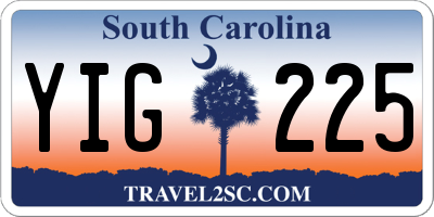 SC license plate YIG225