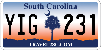 SC license plate YIG231