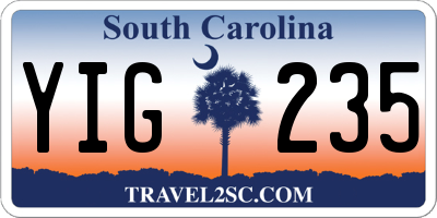 SC license plate YIG235